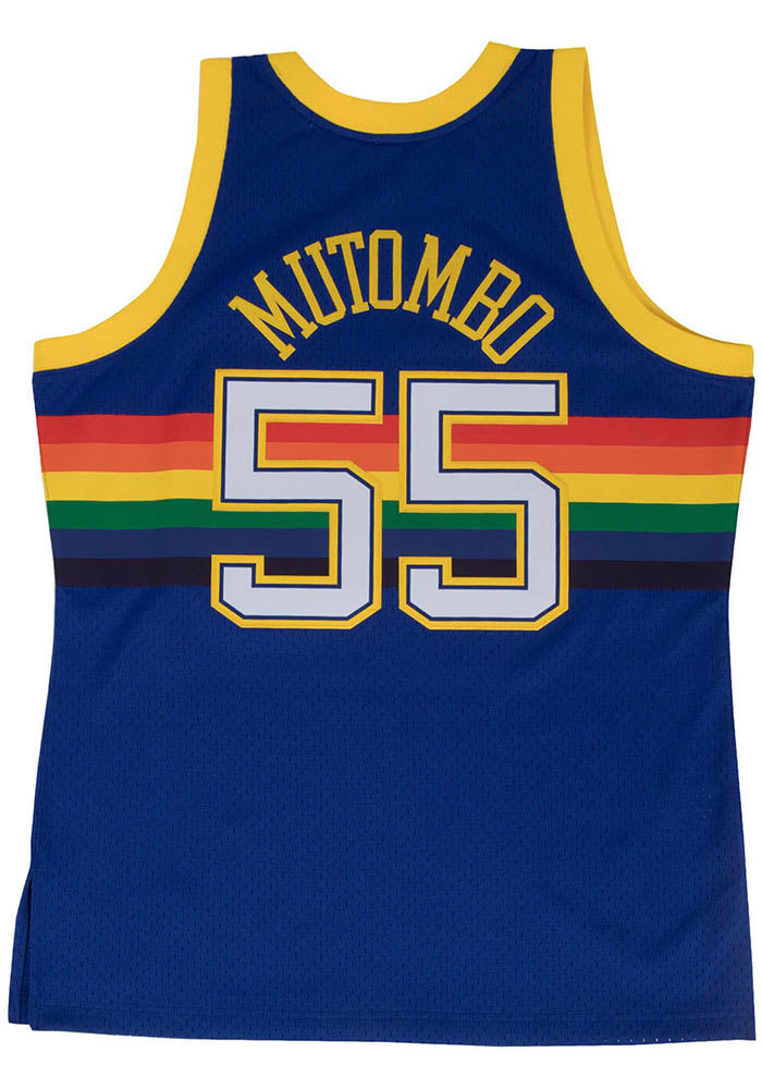 Dikembe Mutombo Jersey Denver Nuggets Throwback Mitchell Ness M Blue