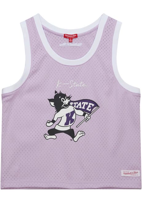 Womens K-State Wildcats Lavender Mitchell and Ness Cropped Basketball Jersey Fashion Basketball