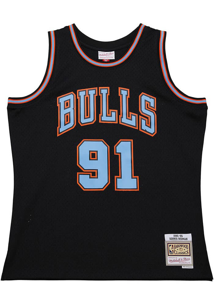 Dennis Rodman Chicago Bulls Mitchell and Ness BLACK Swingman
