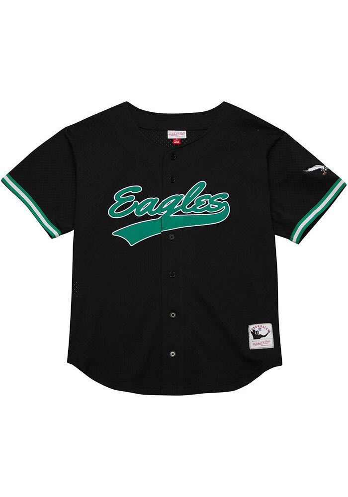 Mitchell and Ness Philadelphia Eagles Mens BLACK Mesh Button