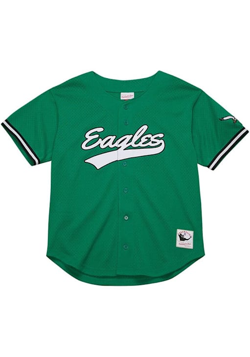 Mitchell and Ness Philadelphia Eagles Mens KELLYGREEN Mesh Button 