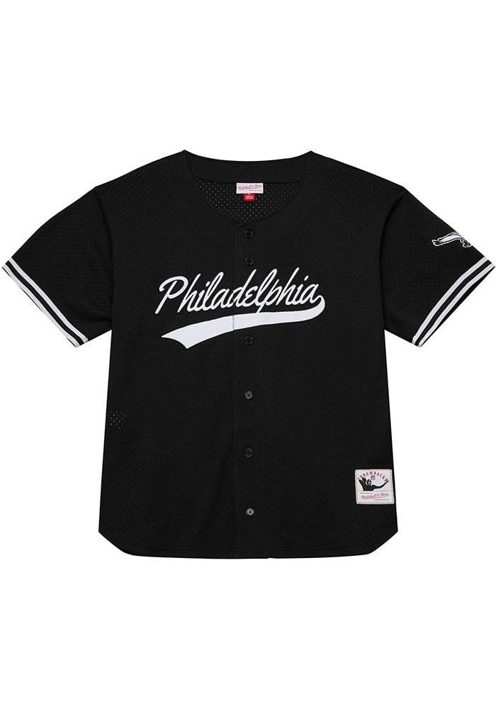 Mitchell and Ness Philadelphia Eagles Mens BLACK Mesh Button