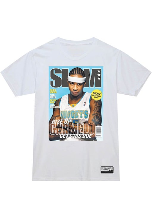 Carmelo Anthony Denver Nuggets WHITE SLAM Cover Short Sleeve