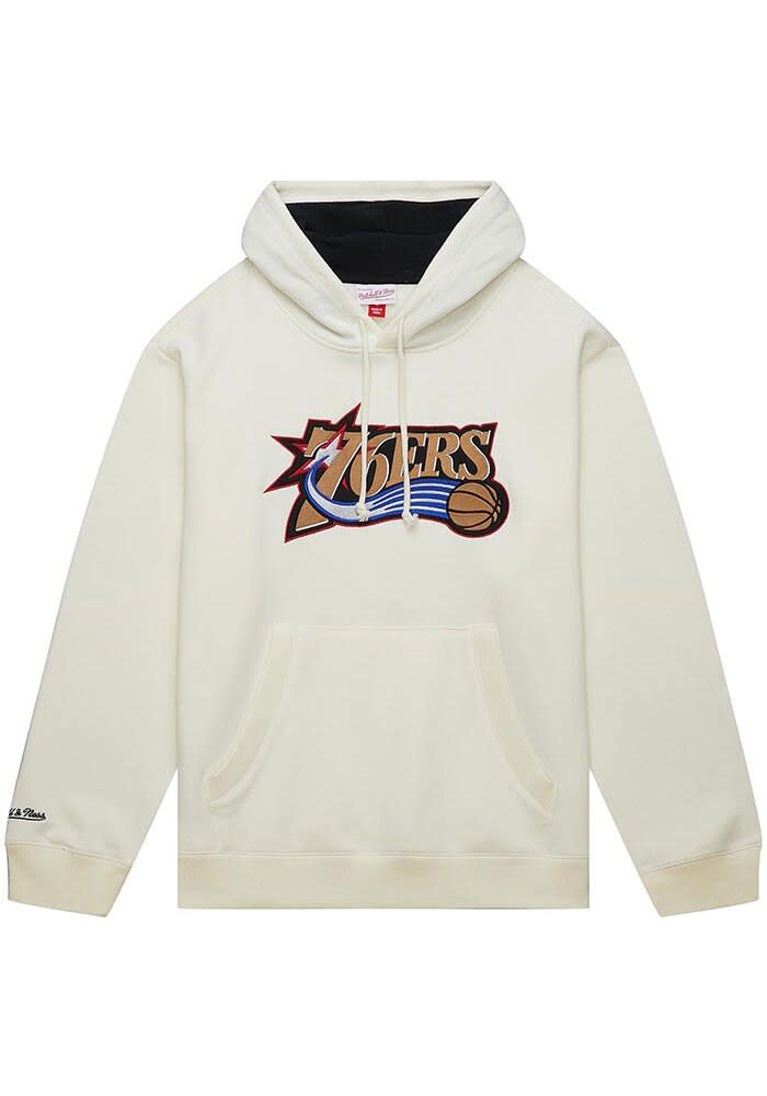 Mitchell and Ness Philadelphia 76ers Mens CREAM Heritage Fleece