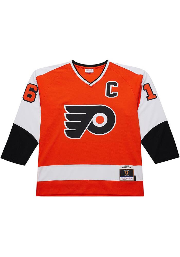 Mitchell and Ness Bobby Clarke Philadelphia Flyers Mens ORANGE