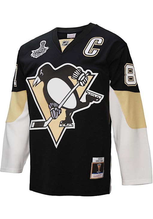 Mitchell and Ness Sidney Crosby Pittsburgh Penguins Mens Black Throwback Hockey Jersey