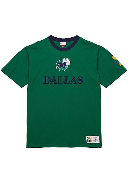 Mitchell and Ness Dallas Mavericks GREEN Team OG Vintage Logo