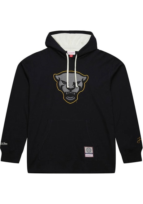 Louis Riddick Mitchell and Ness Mens Black Pitt Panthers Thermal Long Sleeve Fashion Hood