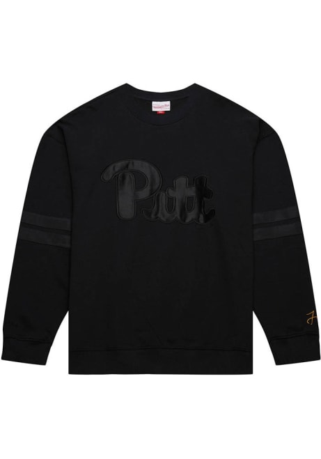 Louis Riddick Mitchell and Ness Mens Black Pitt Panthers Name and Number Fashion Sweatshirt