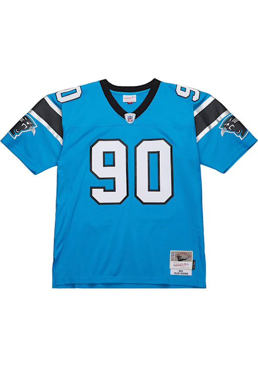 Carolina Panthers Julius Peppers Mitchell and Ness BLUE Throwback