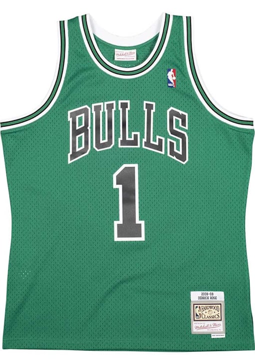 Derrick Rose Chicago Bulls Mitchell and Ness KELLYGREEN Swingman