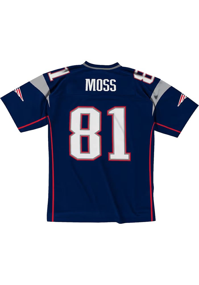 New England Patriots Randy Moss Mitchell and Ness Throwback Throwback Jersey NAVY