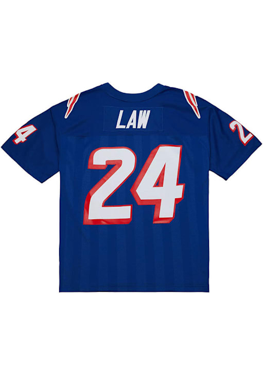 New England Patriots Ty Law Mitchell and Ness BLUE Throwback