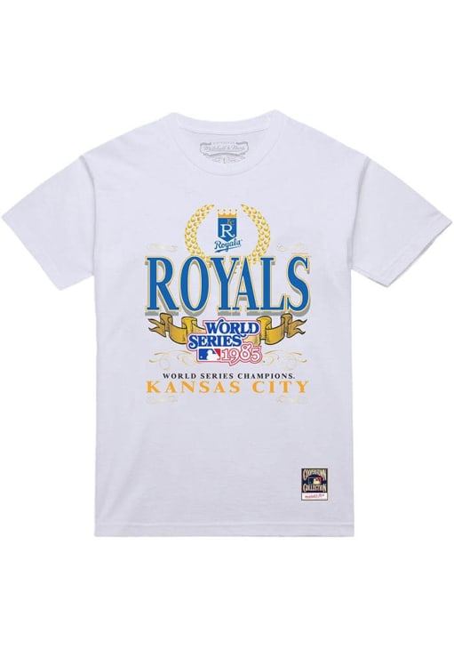 Mitchell and Ness Kansas City Royals White Pennant Chase Short Sleeve T Shirt