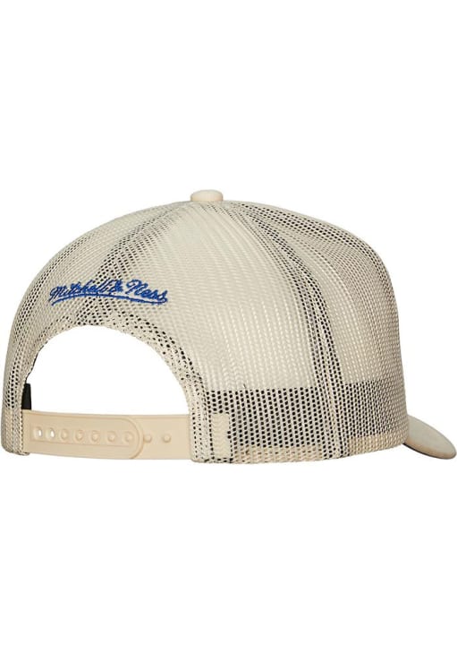 Mitchell and Ness Texas Rangers Evergreen Trucker Adjustable Hat - Ivory