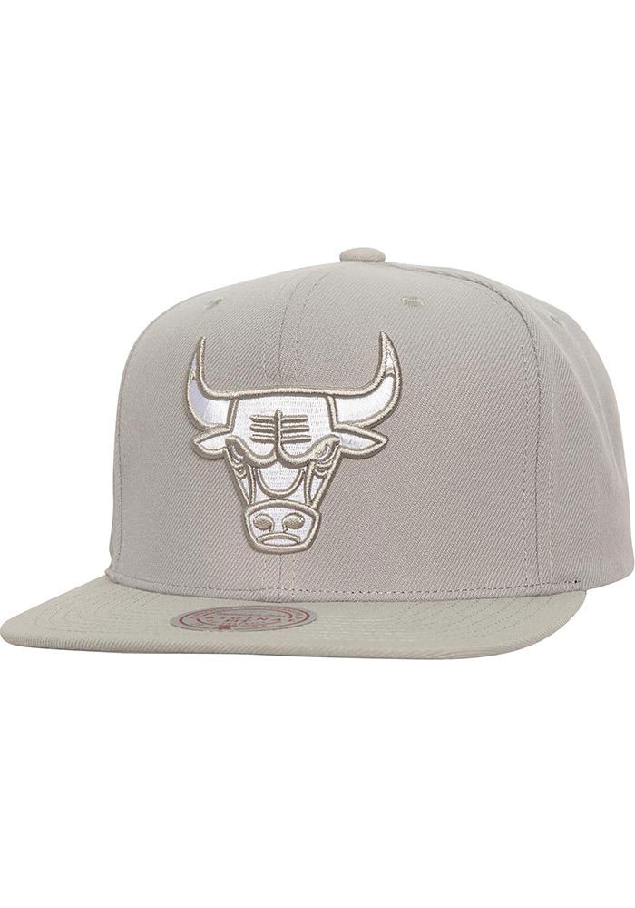 Chicago Bulls Mitchell and Ness GREY Evergreen Grey & White