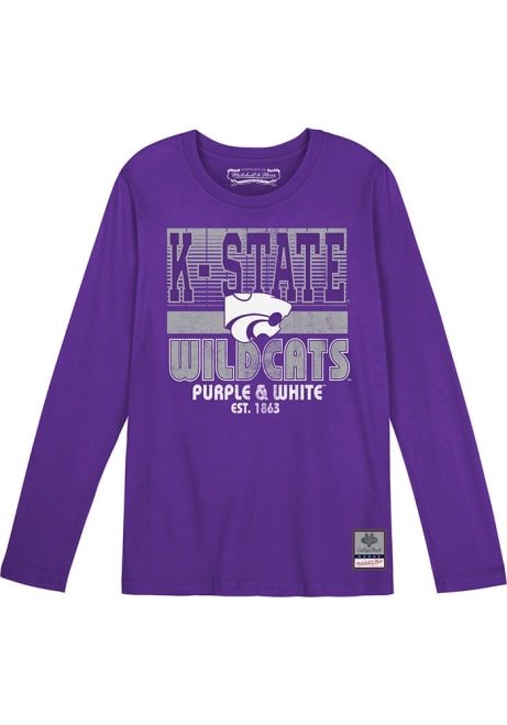 Toddler K-State Wildcats Purple Mitchell and Ness Retro Big Game Long Sleeve T-Shirt