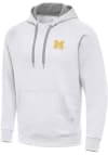 Main image for Mens Michigan Wolverines White Antigua Letterwinners M Club Victory Hooded Sweatshirt
