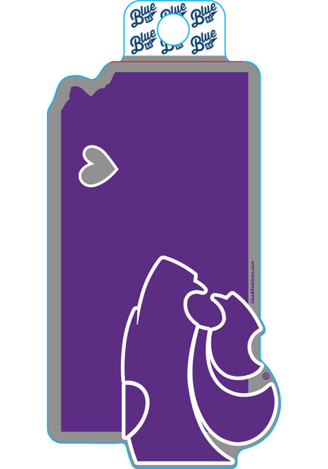 Purple K-State Wildcats Logo on State of Kansas Stickers