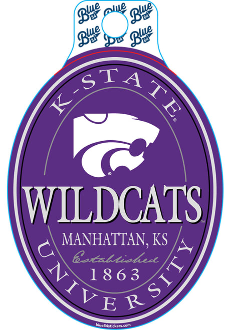 Purple K-State Wildcats Oval Stickers
