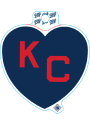 Kansas City Monarchs Navy Heart Red KC Stickers