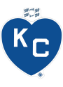 Kansas City Monarchs Royal Blue Heart White KC Stickers