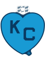 Kansas City Monarchs Light Blue Heart Blue KC Stickers