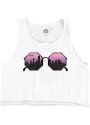 Dallas Women's Sunglasses Cropped Tank Top - White
