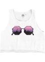 St. Louis Women's White Sunglasses Cropped Tank Top