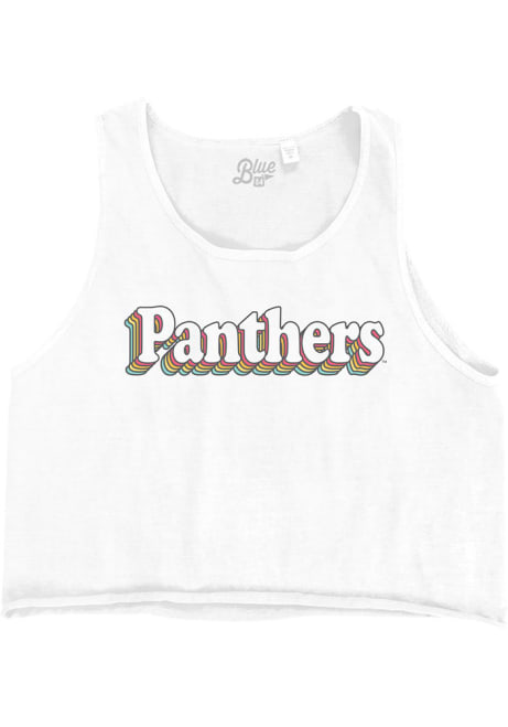 Womens White Pitt Panthers Cropped Ringspun Tank Top