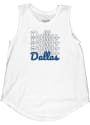 Dallas Women's Repeating Wordmark Muscle Tank - White