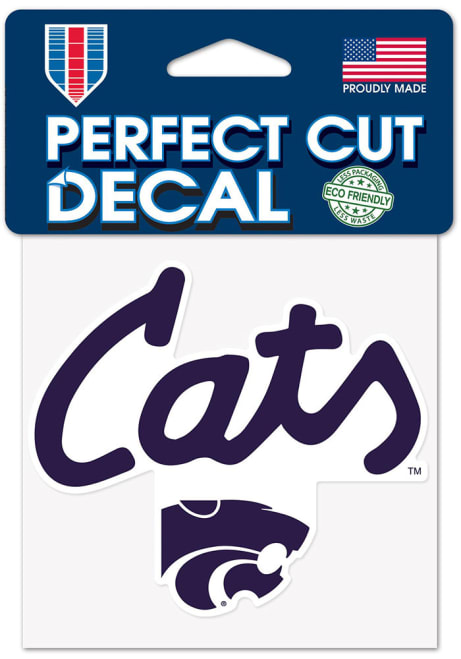 K-State Wildcats Purple  Cats Script 4x4 Decal