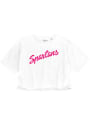 Michigan State Spartans Womens Cropped Script T-Shirt - White