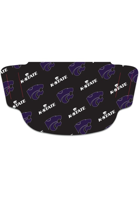 K-State Wildcats  Black Repeat Logo Mens Fan Mask - Black