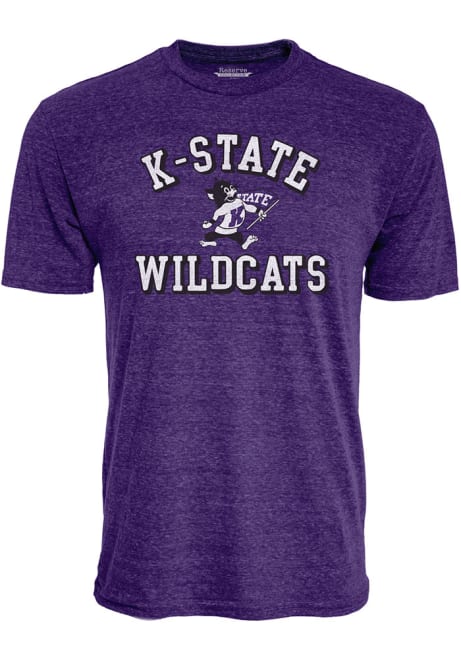 Purple K-State Wildcats Triblend Short Sleeve Fashion T Shirt