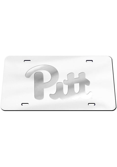 Pitt Panthers Silver  Frosted License Plate