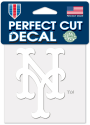 New York Mets White 4x4 Inch Auto Decal - White