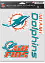 Miami Dolphins Triple Pack Auto Decal - Green