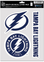 Tampa Bay Lightning Triple Pack Auto Decal - Blue