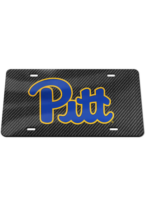 Pitt Panthers Black  Carbon Fiber License Plate