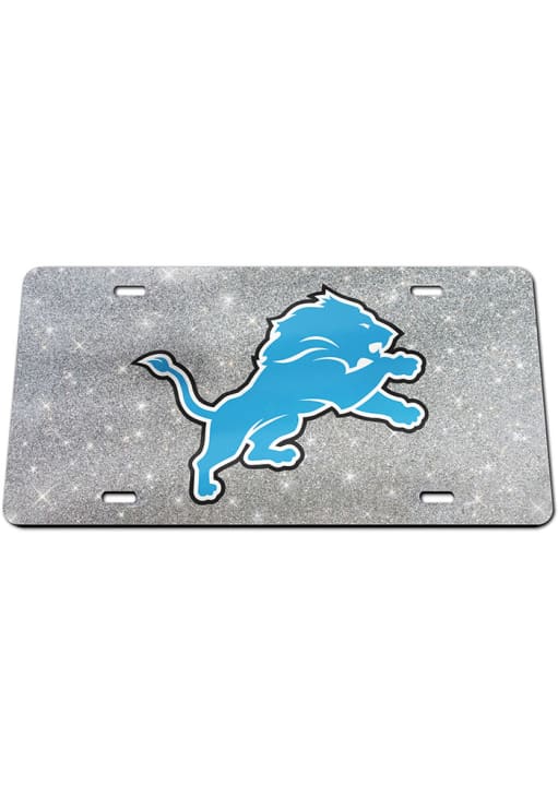 Detroit Lions Glitter Car Accessory License Plate