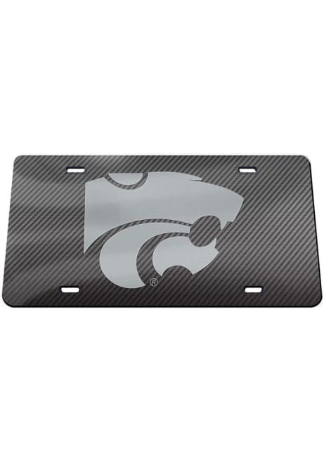 K-State Wildcats Grey  Carbon License Plate