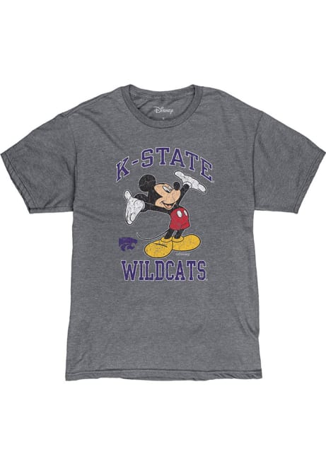 Grey K-State Wildcats Dis Right Here Mickey Short Sleeve Fashion T Shirt