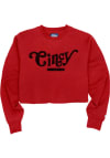 Main image for Cincinnati Womens Red Cooper Hippie Font Crew Sweatshirt