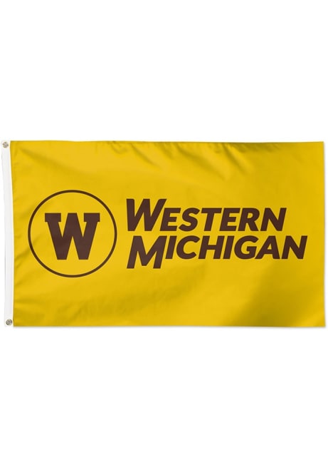 Brown Western Michigan Broncos 3x5 Foot Silk Screen Grommet Flag