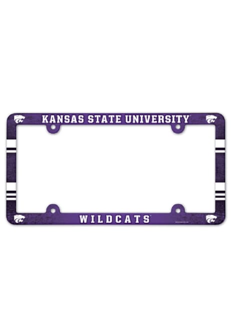 K-State Wildcats Purple  Plastic Full Color License Frame