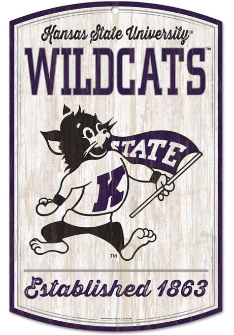 Purple K-State Wildcats retro Sign