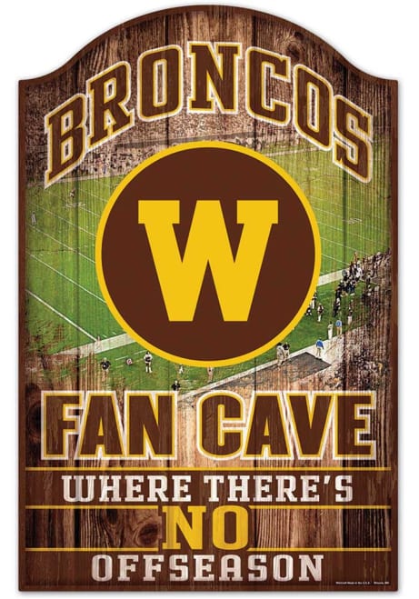 Brown Western Michigan Broncos Fan Cave Sign