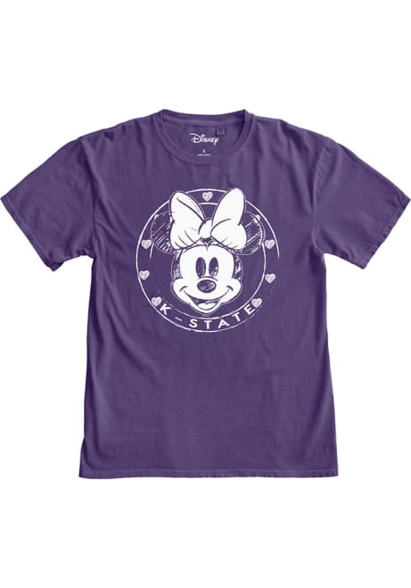 K-State Wildcats Sketch Minnie Short Sleeve T-Shirt - Purple