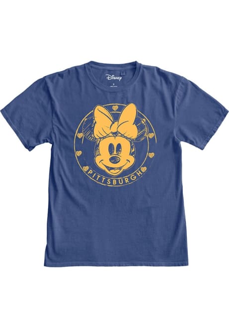 Pitt Panthers Sketch Minnie Short Sleeve T-Shirt - Blue